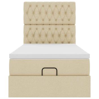 Ottoman-Bett mit Matratze Creme 90x190 cm Stoff
