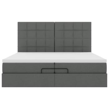 Ottoman-Bett mit Matratzen Dunkelgrau 200x200 cm Stoff