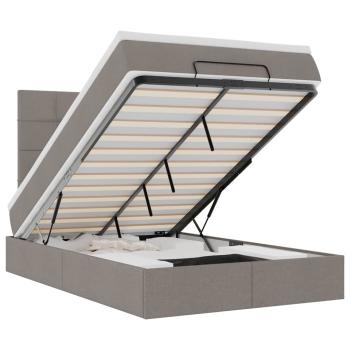 Ottoman-Bett mit Matratze Taupe 120x200 cm Stoff