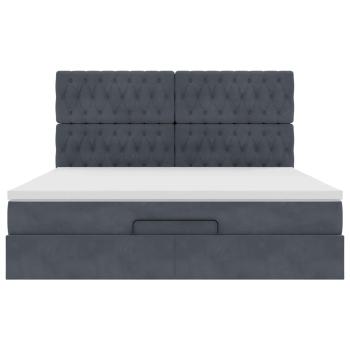 Ottoman-Bett mit Matratzen Dunkelgrau 180x200 cm Samt