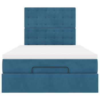 Ottoman-Bett mit Matratzen Dunkelblau 120x200 cm Samt