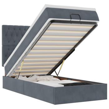 Ottoman-Bett mit Matratzen Dunkelgrau 100x200 cm Samt