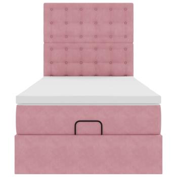Ottoman-Bett mit Matratzen Rosa 100x200 cm Samt
