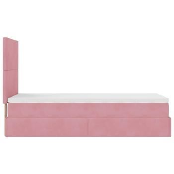 ARDEBO.de - Ottoman-Bett mit Matratzen Rosa 80x200 cm Samt