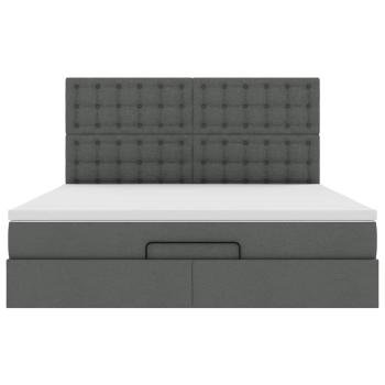Ottoman-Bett mit Matratze Dunkelgrau 160x200 cm Stoff
