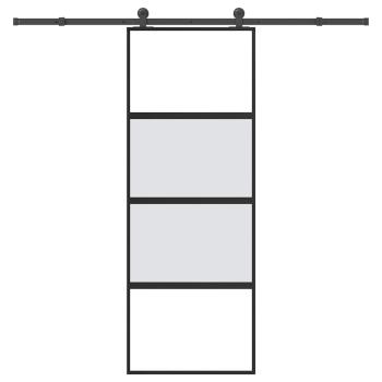 ARDEBO.de - Schiebetür mit Beschlag 76x205 cm Hartglas & Aluminium