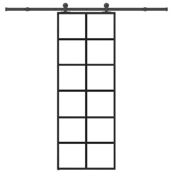 ARDEBO.de - Schiebetür mit Beschlag 76x205 cm ESG-Glas & Aluminium