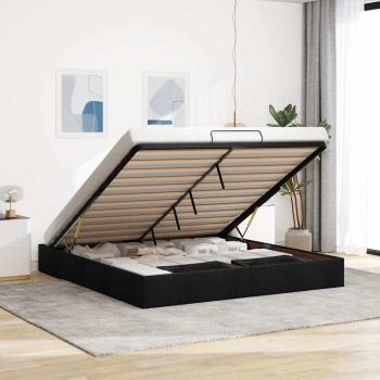 ARDEBO.de - Ottoman-Bett ohne Matratze Schwarz 180x200 cm Stoff