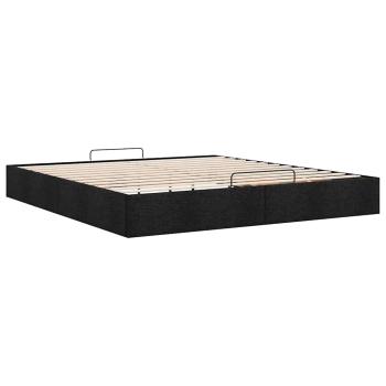 Ottoman-Bett ohne Matratze Schwarz 180x200 cm Stoff
