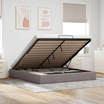ARDEBO.de - Ottoman-Bett ohne Matratze Taupe 160x200 cm Stoff