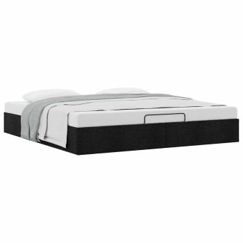 Ottoman-Bett ohne Matratze Schwarz 160x200 cm Stoff
