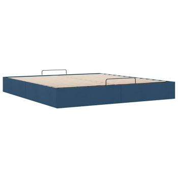 Ottoman-Bett ohne Matratze Blau 200x200 cm Stoff
