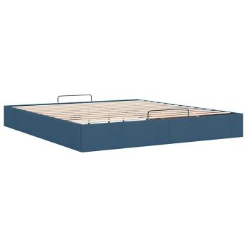 Ottoman-Bett ohne Matratze Blau 200x200 cm Stoff