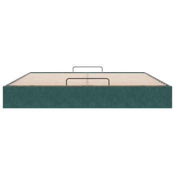 Ottoman-Bett ohne Matratze Dunkelgrün 180x200 cm Samt