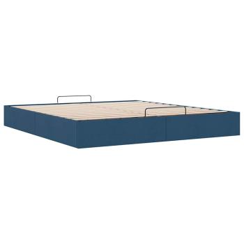Ottoman-Bett ohne Matratze Blau 180x200 cm Stoff