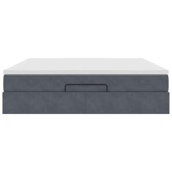 Ottoman-Bett mit Matratze Dunkelgrau 180x200 cm Samt