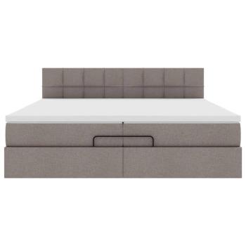 Ottoman-Bett mit Matratze Taupe 200x200 cm Stoff