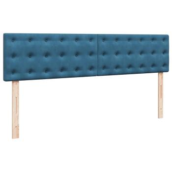 Ottoman-Bett mit Matratze Dunkelblau 180x200 cm Samt