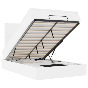 Ottoman-Bett mit Matratze Weiß 120x200 cm Kunstleder