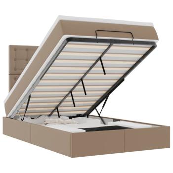 Ottoman-Bett mit Matratze Cappuccino-Braun 120x200cm Kunstleder