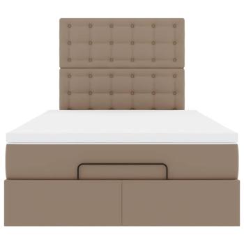 Ottoman-Bett mit Matratze Cappuccino-Braun 120x190cm Kunstleder