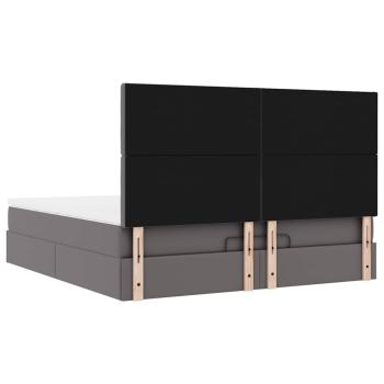 Ottoman-Bett mit Matratze Grau 180x200 cm Kunstleder
