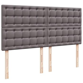 Ottoman-Bett mit Matratze Grau 180x200 cm Kunstleder