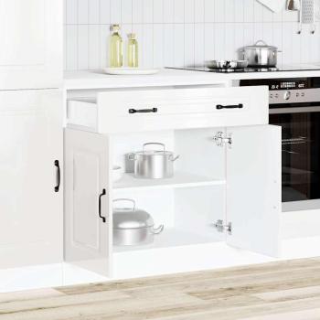 ARDEBO.de - Küchenunterschrank Kalmar Hochglanz-Weiß Holzwerkstoff