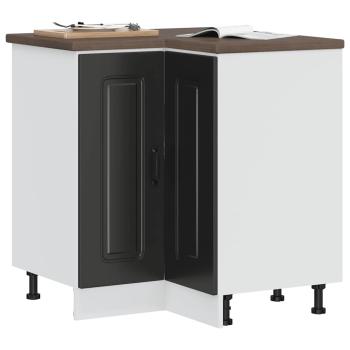 ARDEBO.de - Küchen-Eckunterschrank Kalmar Schwarz Holzwerkstoff