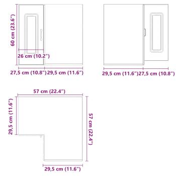 Küchen-Eckhängeschrank Kalmar Braun Eichen-Optik Holzwerkstoff