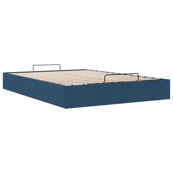 Ottoman-Bett ohne Matratze Blau 140x190 cm Stoff