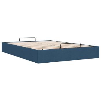 ARDEBO.de - Ottoman-Bett ohne Matratze Blau 140x200 cm Stoff