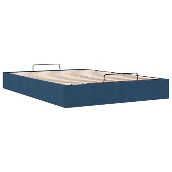 Ottoman-Bett ohne Matratze Blau 140x200 cm Stoff