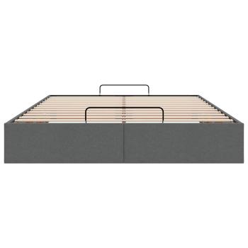 Ottoman-Bett ohne Matratze Dunkelgrau 140x190 cm Stoff