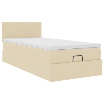 Ottoman-Bett mit Matratze Creme 80x200 cm Stoff
