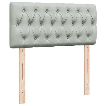Ottoman-Bett mit Matratze Hellgrau 90x190 cm Samt