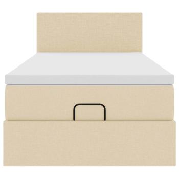 Ottoman-Bett mit Matratze Creme 90x190 cm Stoff