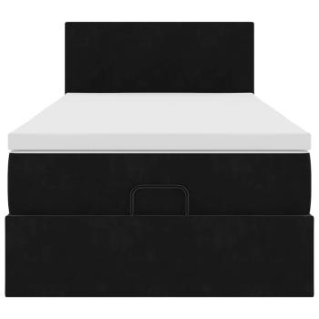 Ottoman-Bett mit Matratze Schwarz 90x190 cm Samt