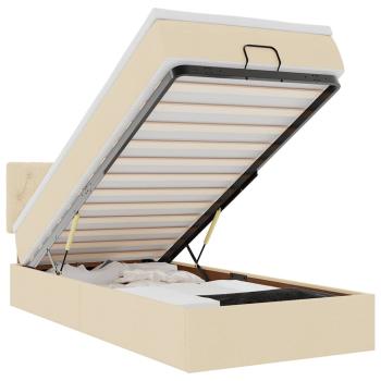 Ottoman-Bett mit Matratze Creme 90x200 cm Stoff