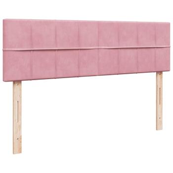 Ottoman-Bett mit Matratzen Rosa 160x200 cm Samt