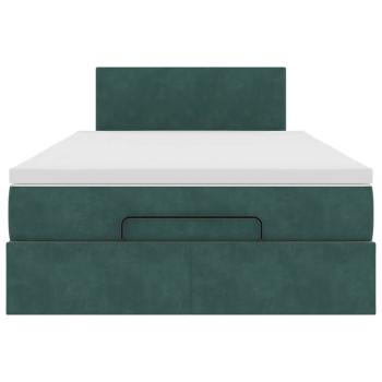 Ottoman-Bett mit Matratze Dunkelgrün 120x190 cm Samt