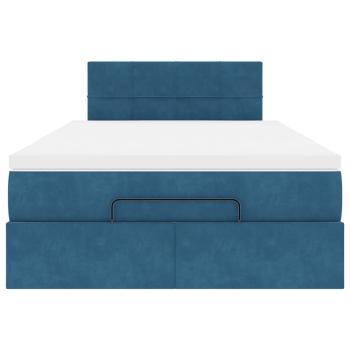 Ottoman-Bett mit Matratze Dunkelblau 120x200 cm Samt