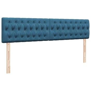 Ottoman-Bett mit Matratzen Dunkelblau 160x200 cm Samt
