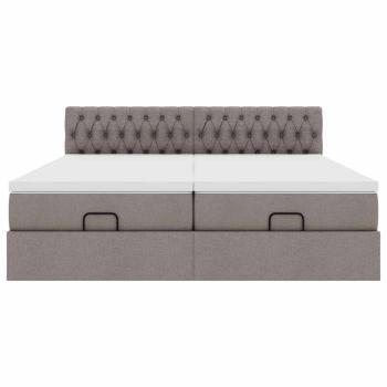 Ottoman-Bett mit Matratzen Taupe 180x200 cm Stoff