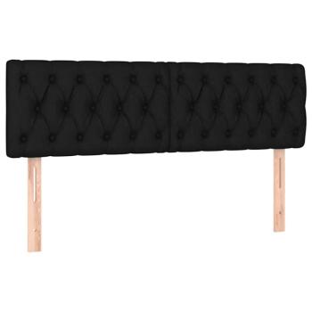 Ottoman-Bett mit Matratzen Schwarz 160x200 cm Stoff
