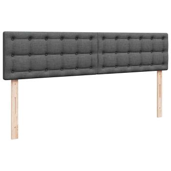 Ottoman-Bett mit Matratzen Dunkelgrau 200x200 cm Stoff