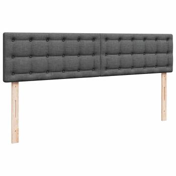 Ottoman-Bett mit Matratzen Dunkelgrau 180x200 cm Stoff