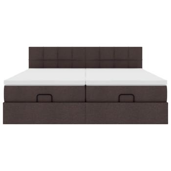 Ottoman-Bett mit Matratzen Dunkelbraun 180x200 cm Stoff