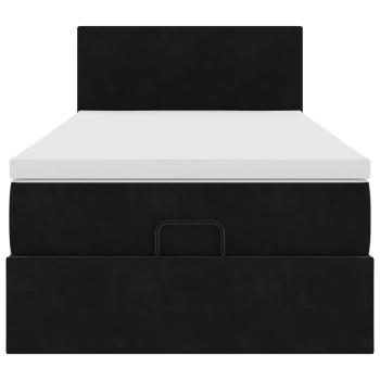 Ottoman-Bett mit Matratze Schwarz 90x190 cm Samt