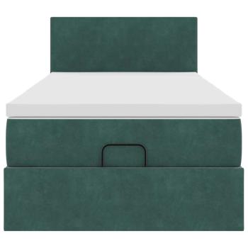 Ottoman-Bett mit Matratze Dunkelgrün 80x200 cm Samt